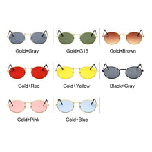 Load image into Gallery viewer, Small Oval Mirror Sunglasses Women Pink  Brand Designer Eyewear Shades Ladies Alloy Black Sun Glasses Female UV400