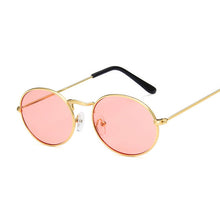 Load image into Gallery viewer, Small Oval Mirror Sunglasses Women Pink  Brand Designer Eyewear Shades Ladies Alloy Black Sun Glasses Female UV400