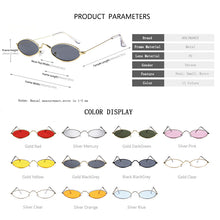 Load image into Gallery viewer, Small Oval Sunglasses Women Vintage Sun Glasses Brand Designer Shades  Lady Metal Eyewear Lunette Red Gold