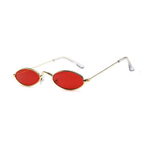 Load image into Gallery viewer, Small Oval Sunglasses Women Vintage Sun Glasses Brand Designer Shades  Lady Metal Eyewear Lunette Red Gold
