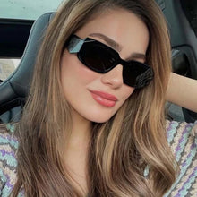 Carica l&#39;immagine nel visualizzatore di Gallery, Occhiali da sole da donna con montatura rettangolare piccola poligonale 2023 Occhiali da sole firmati di marca Occhiali da sole classici da uomo neri UV400 