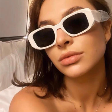 Small Polygon Rectangle Women Sunglasses Retro Brand Designer Square Sun Glasses Men Classic White Glasses Shades UV400