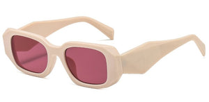 Small Polygon Rectangle Women Sunglasses Retro Brand Designer Square Sun Glasses Men Classic White Glasses Shades UV400