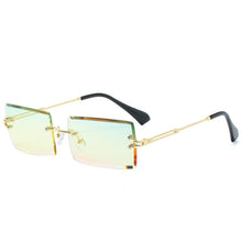 Load image into Gallery viewer, Small Rectangle Rimless Sunglasses Men Women Brand Designer Metal Square Sun Glasses Gray Female Summer Beach Eyewear