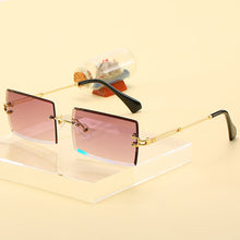 Load image into Gallery viewer, Small Rectangle Rimless Sunglasses Men Women Brand Designer Metal Square Sun Glasses Gray Female Summer Beach Eyewear