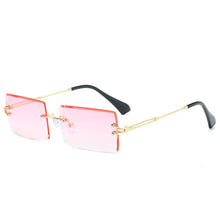 Load image into Gallery viewer, Small Rectangle Rimless Sunglasses Men Women Brand Designer Metal Square Sun Glasses Gray Female Summer Beach Eyewear