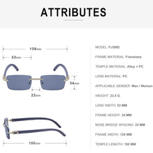 Load image into Gallery viewer, Small Rectangle Rimless Sunglasses Women 2023 Trend Frameless Sun Glasses for Men Vintage Eyewear UV400 Gafas De Sol Mujer