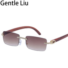 Load image into Gallery viewer, Small Rectangle Rimless Sunglasses Women 2023 Trend Frameless Sun Glasses for Men Vintage Eyewear UV400 Gafas De Sol Mujer