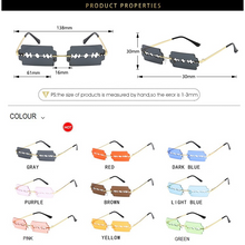 Carica l'immagine nel visualizzatore di Gallery, Small Rectangle Rimless Sunglasses Women Blade Shape Vintage Hollow Eyeglasses Women Razor Gafas Punk UV400 Alloy