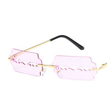 Carica l'immagine nel visualizzatore di Gallery, Small Rectangle Rimless Sunglasses Women Blade Shape Vintage Hollow Eyeglasses Women Razor Gafas Punk UV400 Alloy