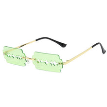 Carica l'immagine nel visualizzatore di Gallery, Small Rectangle Rimless Sunglasses Women Blade Shape Vintage Hollow Eyeglasses Women Razor Gafas Punk UV400 Alloy
