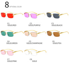 Load image into Gallery viewer, Small Rectangle Sunglasses Women Mens Rimless Square Brand Designer Sun Glasses Male Leopard Female oculos de sol masculino