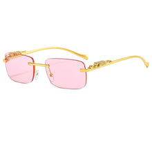 Load image into Gallery viewer, Small Rectangle Sunglasses Women Mens Rimless Square Brand Designer Sun Glasses Male Leopard Female oculos de sol masculino