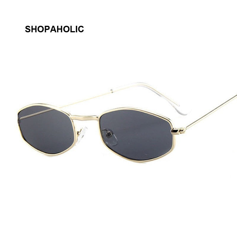 Small Rectangle Sunglasses Women Retro Metal Frame Yellow Red Vintage Tiny Female Sun Glasses Lady UV400