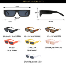 Carica l&#39;immagine nel visualizzatore di Gallery, Small Rectangle Women Sun Glasses Brand Men UV Shades Retro Square Black Sunglasses 2022  Glasses White Decoration Eyewear