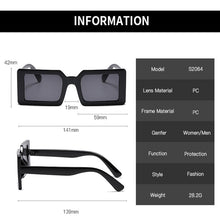 Load image into Gallery viewer, Small Rectangular Women's Sunglasses 2023 Retro Brand Designer Sun GlassesIns Trend Candy Color Big Frame Sunglasses UV400