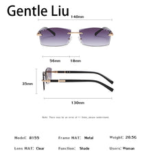 Load image into Gallery viewer, Small Rimless Rectangle Sunglasses Women 2023  Brand Frameless Sun Glasses for Men Blue Light Blocking Eyeglasses