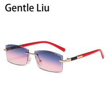 Load image into Gallery viewer, Small Rimless Rectangle Sunglasses Women 2023  Brand Frameless Sun Glasses for Men Blue Light Blocking Eyeglasses