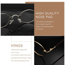 Load image into Gallery viewer, Small Round Glasses Vintage Metal Oval Gold Black Eyeglasses Frame Women Men Full Rim Spectacles For Prescription Glasses