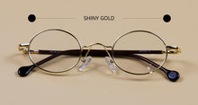 Load image into Gallery viewer, Small Round Glasses Vintage Metal Oval Gold Black Eyeglasses Frame Women Men Full Rim Spectacles For Prescription Glasses