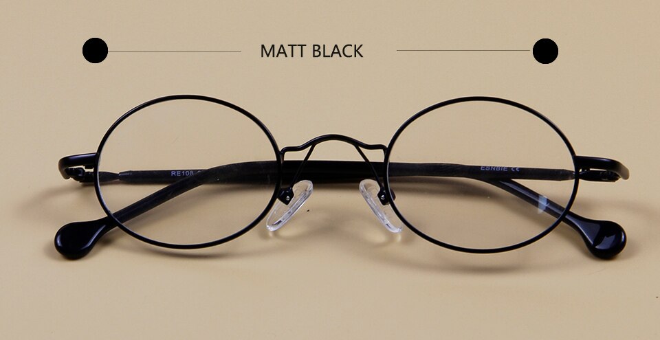 Small Round Glasses Vintage Metal Oval Gold Black Eyeglasses Frame Women Men Full Rim Spectacles For Prescription Glasses