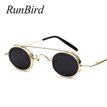 Load image into Gallery viewer, Small Round Steampunk Sunglasses Men Women Retro Metal Clip on Steam Punk Sun Glasses for Male Vintage Gothic Goggles 1304R