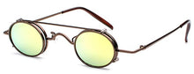 Load image into Gallery viewer, Small Round Steampunk Sunglasses Men Women Retro Metal Clip on Steam Punk Sun Glasses for Male Vintage Gothic Goggles 1304R