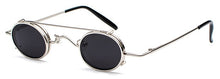Load image into Gallery viewer, Small Round Steampunk Sunglasses Men Women Retro Metal Clip on Steam Punk Sun Glasses for Male Vintage Gothic Goggles 1304R