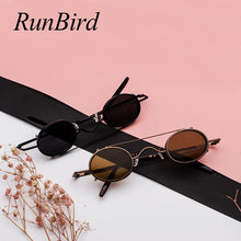 Load image into Gallery viewer, Small Round Steampunk Sunglasses Men Women Retro Metal Clip on Steam Punk Sun Glasses for Male Vintage Gothic Goggles 1304R
