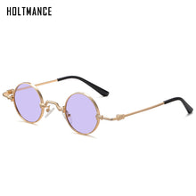 Load image into Gallery viewer, Small Round Sunglasses Women Men UV400 Metal Brand Designer Punk Sun Glasses Steampunk Vintage Goggles Black Shades