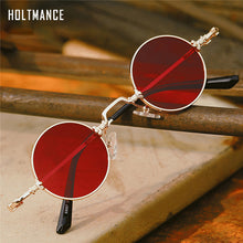 Load image into Gallery viewer, Small Round Sunglasses Women Men UV400 Metal Brand Designer Punk Sun Glasses Steampunk Vintage Goggles Black Shades