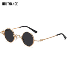 Load image into Gallery viewer, Small Round Sunglasses Women Men UV400 Metal Brand Designer Punk Sun Glasses Steampunk Vintage Goggles Black Shades