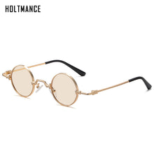 Load image into Gallery viewer, Small Round Sunglasses Women Men UV400 Metal Brand Designer Punk Sun Glasses Steampunk Vintage Goggles Black Shades