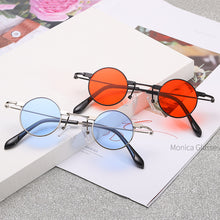 Load image into Gallery viewer, Small Round Sunglasses Women Men UV400 Metal Brand Designer Punk Sun Glasses Steampunk Vintage Goggles Black Shades New