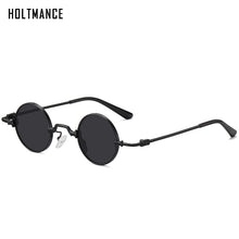 Load image into Gallery viewer, Small Round Sunglasses Women Men UV400 Metal Brand Designer Punk Sun Glasses Steampunk Vintage Goggles Black Shades