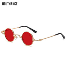 Load image into Gallery viewer, Small Round Sunglasses Women Men UV400 Metal Brand Designer Punk Sun Glasses Steampunk Vintage Goggles Black Shades