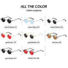 Load image into Gallery viewer, Small Round Sunglasses Women Retro Trending Wide Bridge Brand Designer Punk Sun Glasses Steampunk Vintage Goggles Black Shades