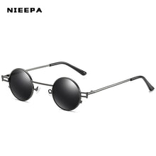 Load image into Gallery viewer, Small Round Sunglasses Women Retro Trending Wide Bridge Brand Designer Punk Sun Glasses Steampunk Vintage Goggles Black Shades