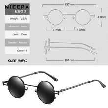 Load image into Gallery viewer, Small Round Sunglasses Women Retro Trending Wide Bridge Brand Designer Punk Sun Glasses Steampunk Vintage Goggles Black Shades