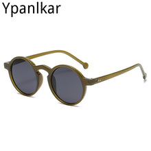 Load image into Gallery viewer, Small Round Sunglasses Women Vintage Brand Designer Brown Sun Glasses Round Frame Rivet Shades Female Ladies UV400