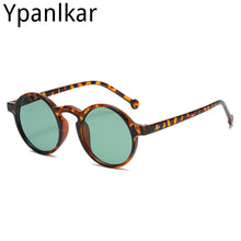 Load image into Gallery viewer, Small Round Sunglasses Women Vintage Brand Designer Brown Sun Glasses Round Frame Rivet Shades Female Ladies UV400