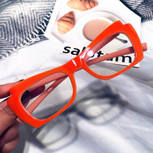 Load image into Gallery viewer, Small Square Anti-blue Light Cat Eye Glasses Frame For Women Orange Computer Eyeglasses Female Black Green Shades