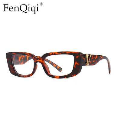 Small Square Eyeglasses For Women Mens 2023 Black Leopard Anti-Blue Light Optical Frame Prescription Glasses Glasses Women
