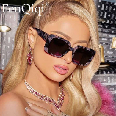 Small Square Leopard Sun Glasses Brand Desinger Pink Sunglasses Women 2023 Rectangle Luxe Zonnebril Dames Sun Glasses Fashion