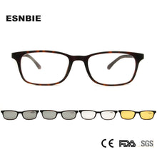 Load image into Gallery viewer, Small Square Polarized Sunglasses Men 4 In 1 Magnet Clip On Glasses Ultem Glasses Frame Computer Prescription Eyewear Women