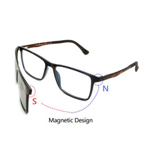 Load image into Gallery viewer, Small Square Polarized Sunglasses Men 4 In 1 Magnet Clip On Glasses Ultem Glasses Frame Computer Prescription Eyewear Women