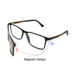 Small Square Polarized Sunglasses Men 4 In 1 Magnet Clip On Glasses Ultem Glasses Frame Computer Prescription Eyewear Women