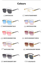 Load image into Gallery viewer, Small Square Sunglasses 18K Gold Bound Eye Wear Marble Wood Grain Rectangle Gafas Oculos Women Brand Designer Sunglasses