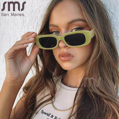 Small Square Sunglasses Women Brand Designer Men Rectangle Sun Glasses Trendy Hip Hop Green  Female Vintage Eyewear UV400