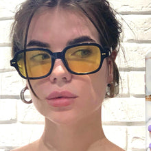 Load image into Gallery viewer, Small Square Sunglasses Women Brand Designer Vintage Sun Glasses Female Retro Rivet Black Yellow Oculos De Sol Feminino